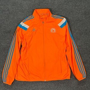 Adidas 2014 Boston Marathon Celebration Jacket Orange Windbreaker Men's Size L